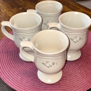 Pfaltzgraff Heirloom Floral Pedestal Mugs - Set of 4